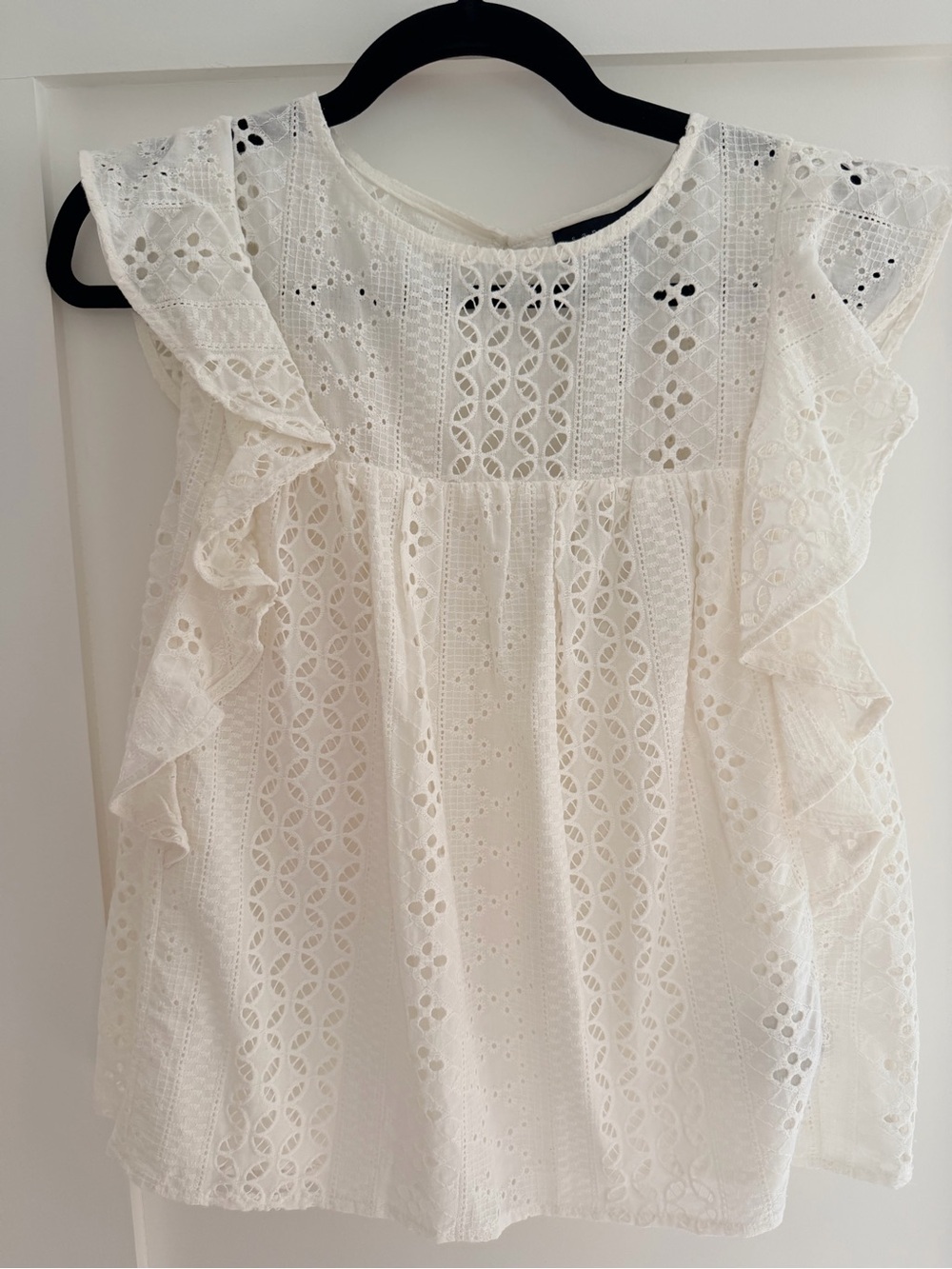 Sanctuary White Eyelet Ruffle Sleeve Blouse - Picture 10 of 15
